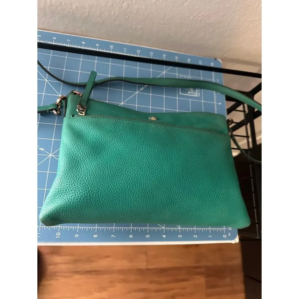 Kate Spade Love Shack Heart Shaped Crossbody Bag Saffiano Leather Teal Color